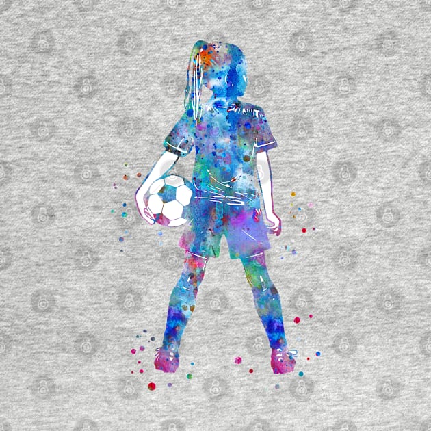 Girl Soccer Player by RosaliArt